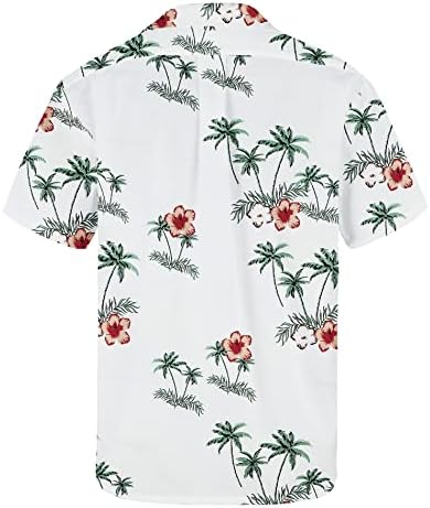 חולצות בהוואי לגברים כפתור למטה חולצות שרוול קצר פרחוני פרחוני טרופי רגיל עם חופשת קיץ חולצות חוף