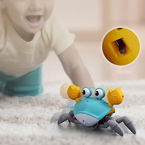 צעצוע סרטן זוחל מוסיקה עם צעצוע סרטן מוסיקלי חשמלי LED אור עם הימנעות אוטומטית על מכשולים עבור פעוטות תינוקות