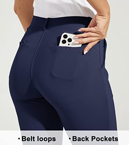 מכנסי שמלת יוגה לנשים וויליט מכנסי עבודה רזים מכנסיים רזים מתאימים למתחם משרד מכנסיים מזדמנים פטיט/רגיל