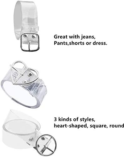 ג'יניו לב/עגול/חגורות חגורות מרובעות חגורת אבזם שקופה מותניים רחבים