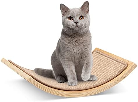 נבאריס קיר רכוב חתול כורסת-מעוקל חתול מדף עם שריטות מחצלת עבור קיר-הפוך קשת חתול מוט עם סיסל גרדן