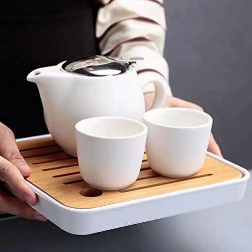 Auxmeware - קומקום קרמיקה קטן עם מפלדת נירוסטה לתה רופף ותה פורח, סיר תה קרמיקה עמיד בחום וקומקום תה, יצרנית