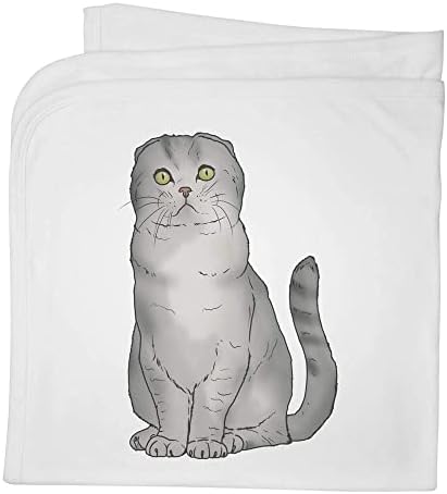 Azeeda 'Cotish Cat Scottish Cat' שמיכה / צעיף כותנה כותנה