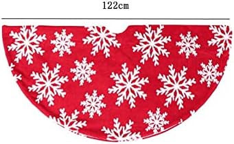 חצאית עץ חג המולד של BHXINGMU סט-48 אינץ 'אדומה כותנה רכה ג'קארד קטיפה חצאית עץ חג המולד וגרביים בגודל 22