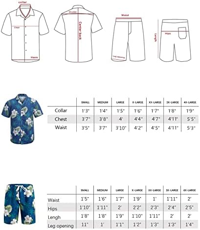 שנה בשנה החוצה הוואי חולצות ומכנסיים קצרים סטים לגברים כושר רגיל מזדמן הוואי חולצות סטים עם מהיר