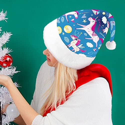 מצחיק חדי קרן חג המולד כובע סנטה כובע מצחיק חג המולד כובעי חג מסיבת כובעי עבור נשים / גברים
