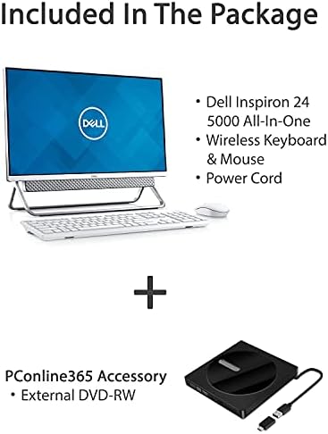 Dell 2021 Inspiron 24 5000 שולחן העבודה All-in-One, מסך מגע 24 FHD, I7-1165G7, Geforce MX330,