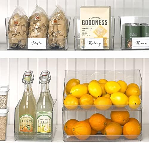 עיצוב רחב במיוחד פלסטיק מזון אחסון ארגונית סל סל עם חזית פתוחה עבור ביתי מטבח ארונות, מזווה, משרדים,