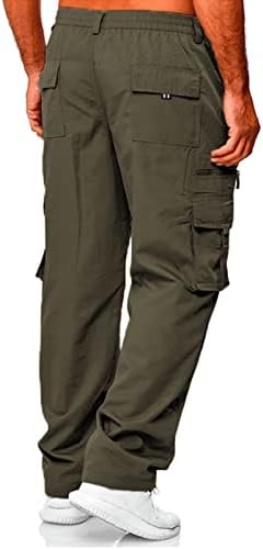 מכנסי מטען לגברים מורוונו מכנסי עבודה נינוחים מכנסיים למתוח מותניים אלסטיים מרובים כיסים כושר מכנסי