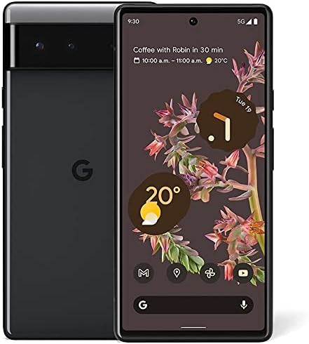 גוגל פיקסל 6 - 5 גרם טלפון אנדרואיד - סמארטפון לא נעול עם עדשה רחבה ואולטרה -סגולית - 128 ג'יגה -בייט - שחור