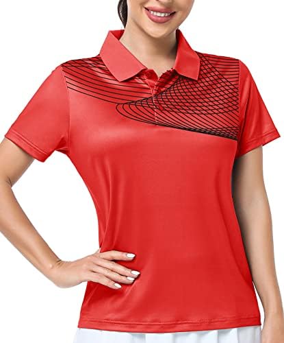 חולצות גולף גולף של איגווול נשים שרוול קצר צווארון פולו לחות לחות מפתחת ליידי גולף הגולף הדפס טניס ספורט חולצת