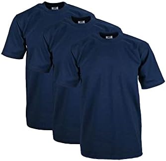 פרו מועדון גברים של 3-חבילה במשקל כבד כותנה קצר שרוול צוות צוואר חולצה