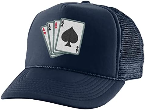 ACE Trucker Kuterer Hat Poker פוקר מתכוונן ACES כרטיסי רקמה