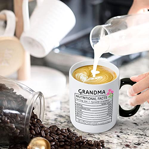 מתנות חג המולד לסבתא-מצחיק סבתא עובדות תזונתיות ספל קפה 11 עוז-מתנות יום הולדת לסבתא, מתנות סבתא הטובות