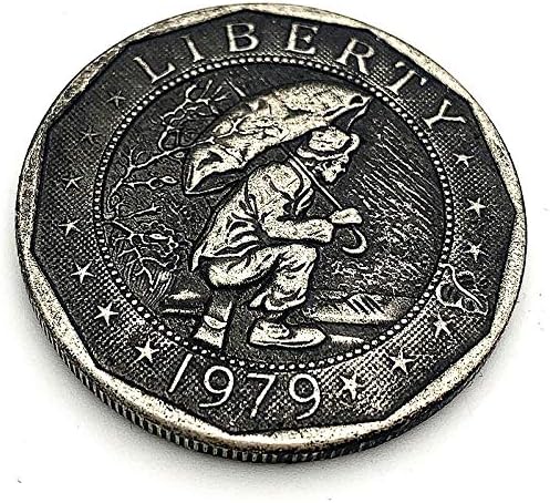 מטבע מבוזר 1979 נווד מטבע זקן כסף מצופה קרפט מטבע הנצחה מטבע עותק מטבע עם מגן מקרה אישי אסיפה מטבע
