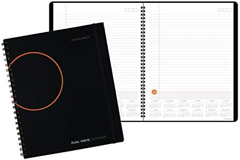 מחברת תכנון במבט עם לוחות השנה, Plan.Write.member., 9.19 x 11 אינץ ', שחור