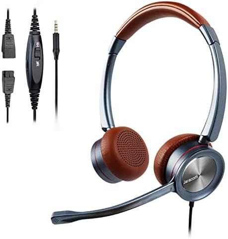 ג 'ראקום 3.5 מ מ אוזניות עם מיקרופון רעש ביטול ושליטה על עוצמת הקול, אוזניות טלפון עם שליטה מוטבעת אילם,
