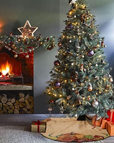חצאית עץ חג המולד של חג ההודיה, חוות סתיו עלים מייפל דלעת ותירס 48 אינץ 'עץ חג המולד קישוט