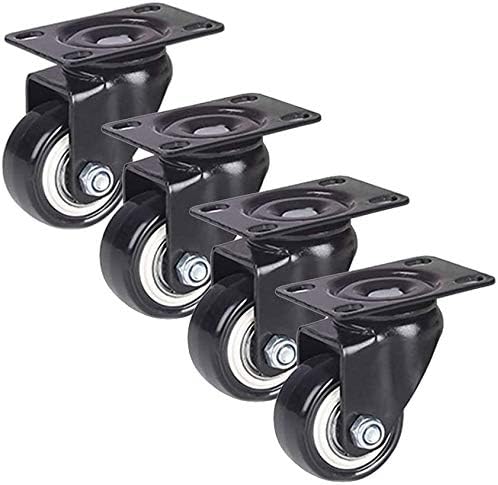 Nianxinn 4 חבילה גלגלי קיק עמידים גלגלים מסתובבים עם גלגלים צלחת ריהוט פוליאוריטן בלם גלגלים) גלגלים)