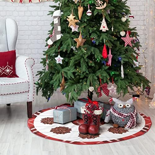חצאית עץ חג המולד משובצת חג המולד, מחצלת עץ חג המולד של עץ חג המולד 30 x30, מחצלת בסיס עץ חג המולד לקישוטים