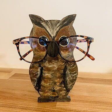צורת בעלי החיים יצירתי בעבודת יד דוכן משקפיים עץ מגולף בעלי החיים משקפיים מחזיק עץ מחזה מחזיק