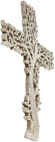 אוספי דלון עץ החיים צלב קיר - אבן כפרית מראה פסל אמנות רוחני דקורטיבי