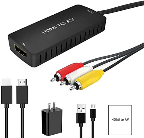 ממיר LVY HDMI לממיר RCA, HDMI למתאם ממיר אודיו וידאו מורכב, HDMI ל- AV, תומך ב- PAL/NTSC עבור PS4,