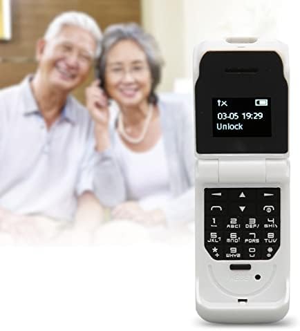 טלפון היפוך קטן, טלפון הפוך מסך OLED מסך 300mAh תמיכה בסוללה מיקרו סים כרטיס 0.66 אינץ 'עבור קשישים
