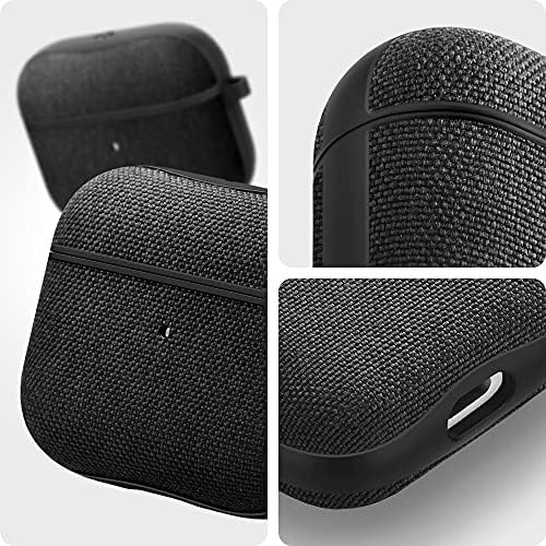 התאמה עירונית של Spigen מיועדת למארז דור שלישי עם מחזיק מפתחות, Premium Fabric AirPods 3 Case - Black