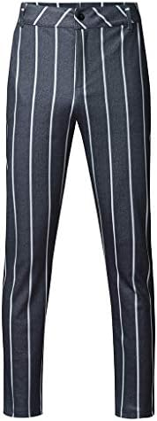 מכנסי אופנה מפוספסים בכושר מזדמן מכנסיים ארוכים מכנסי רוכסן עסקיים דקיקים דקיקים מכנסיים לגברים ילד 10
