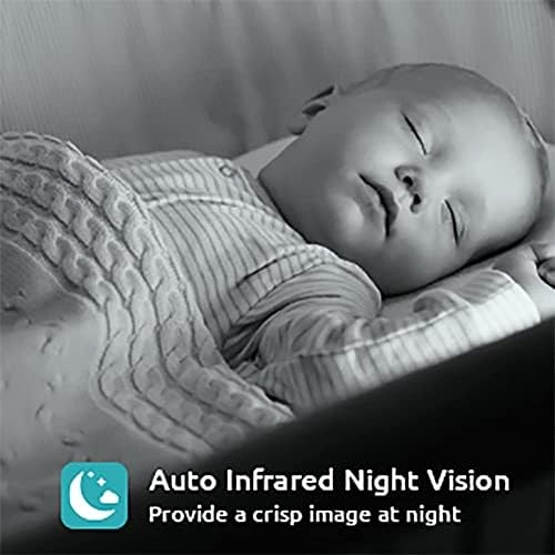מצלמת אבטחה מקורה, צג תינוקות WiFi חכם עם 1080p לבן