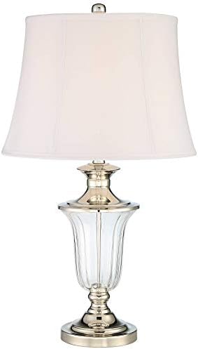 וינה ספקטרום מלא קורטני מנורה שולחן בסגנון מסורתי 27.5 מתכת ניקל מלוטשת גבוהה מתכת צלולה צלחת פעמון