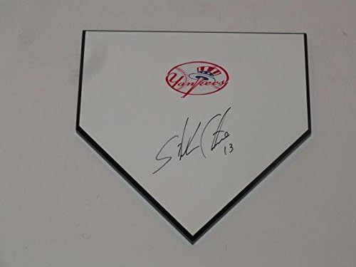 סטארלין קסטרו חתום צלחת ביתית ניו יורק ינקי חתימה - משחק MLB משומש בסיסים