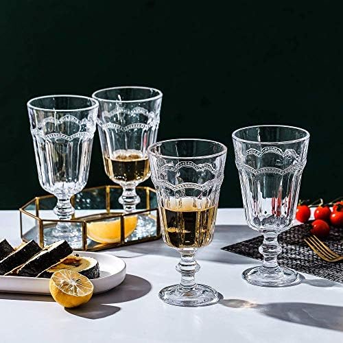 ז פרל רידג 'אייס משקאות כוסות זכוכית 11.6 עוז, סט של 6 כלי זכוכית שתייה וינטג' כבד עמיד וגדול לבועת