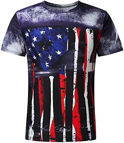 XXBR חולצות שרוול קצר לגברים, דגל אמריקאי של גברים הדפסים גרפיקה גרפית חולצות פטריוטיות