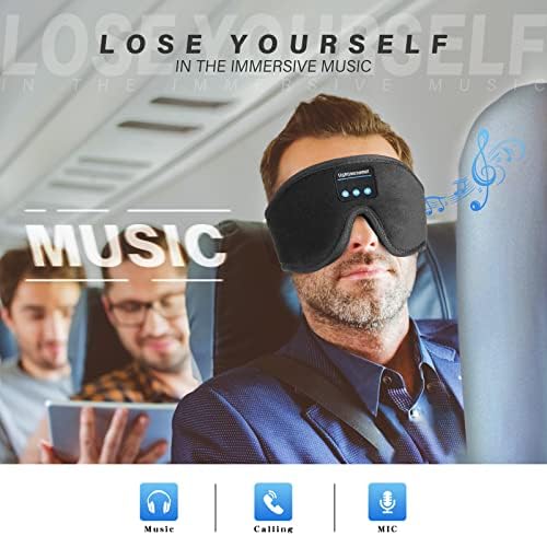 אוזניות שינה Bluetooth 5.0 מסכת עיניים תלת מימדית אלחוטית, אוזניות שינה רחיצות רחיצות רחיצות רחיצות