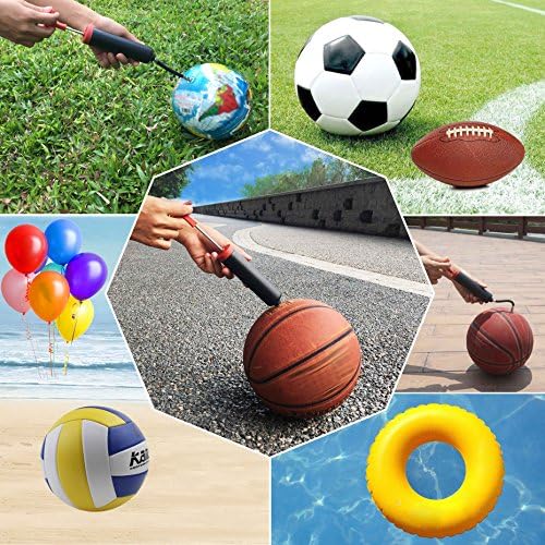 SKOLOO 8 משאבת כדור היד ערכת נפלטת אוויר לכדורגל, כדורסל, כדורעף, כדור פולו מים, רוגבי, כדור