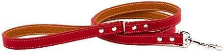 Auburn Leathercrafters Tuscany כלב רצועה גודל: 0.5 x 48, צבע: אדום