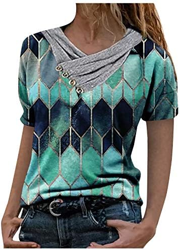 טרנדי מקרית קל משקל פסים חולצות בתוספת גודל חולצות לנשים קיץ רגוע צוות צוואר קצר שרוול
