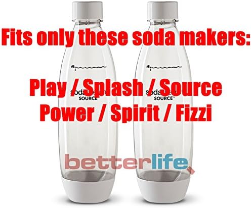 Sodastream Source 2 חבילה מקורי לבקבוקי מים ניתנים לשימוש חוזר של בקבוקי מים 1 ליטר BPA ללא תאים בלבד - משחק,