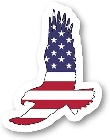 דגל אמריקאי של נשר קאלד - מדבקות ארהב מדבקות חלון מכונית ויניל פגוש מדבקה 5 ''