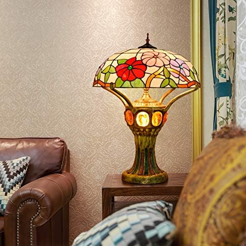 סגנון טיפאני ויטראז 'מנורת שולחן ויטראז' מנורה שולחן זכוכית אירופית רטרו בר מלון בר שולחן דקורטיבי