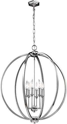 FEISS F3061/6PN CORINNE ORB CRYSTAL CRYSTER THERTING תאורת תליון, CHROME, 6 אור 360WATTS