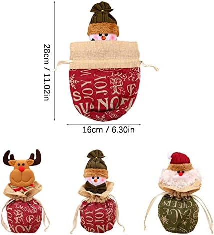 חג המולד בובות שקיות סוכריות שקיות חגיגי שרוך שקיות מתנות סנטה בתפזורת ילדי של מילוי מיכל שקיות אירוע