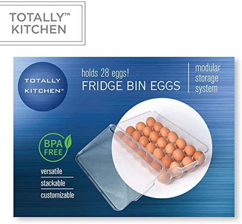 מחזיק ביצים למטבח לחלוטין למקרר, מארגני מקרר ואחסון ברור, מיכלי אחסון מפלסטיק ללא מכסה וידיות, 28 פחי