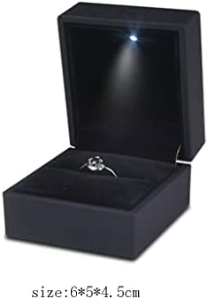 תיבת טבעת עם הוביל אור תכשיטי יהלומי טבעת תיבת אחסון זוהר חתונה טבעת תכשיטי מארגן אחסון מתנה