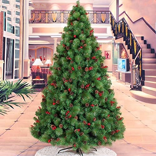 עץ חג המולד של 6.8ft מנותק עם חרוטים ואורנים ופירות יער, אורן עץ חג המולד מלאכותי של פרימיום עם