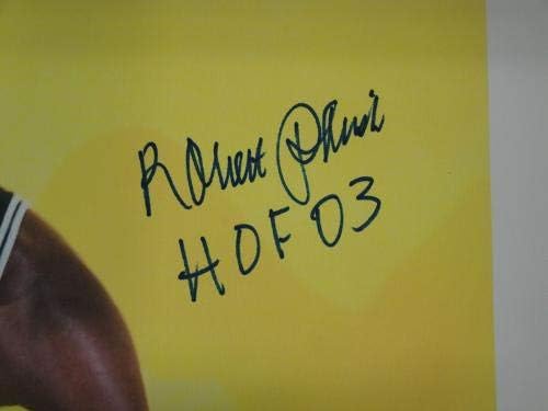 רוברט פאריש ג'יימס ראוי חתום חתימה 28x34 Canvas Lakers Celetics CoA - Artoggle