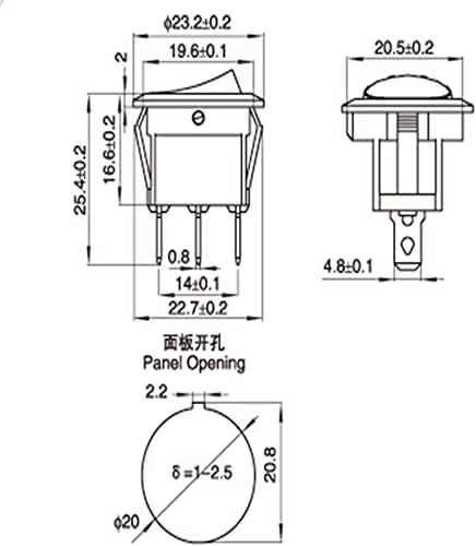 מתג נדנדה של Xiangbinxuan 4PCS12V/220V 3-PIN 3-PIN 4-COLOR CAT Eye Switch עם LED LED TOGGLE ROCKER SWITH/CAR/HOME/Industrial