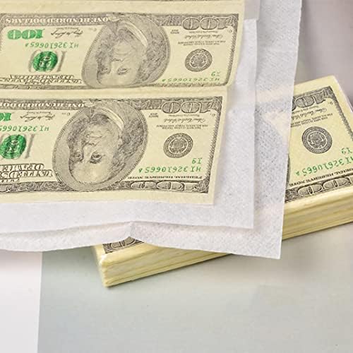 Nirelief Dollars Us מפית מצחיק כסף מצחיק מפית עץ גולמי עיסת נייר מפיות מפיות רכות למפיות למסיבה 5 יחידות.